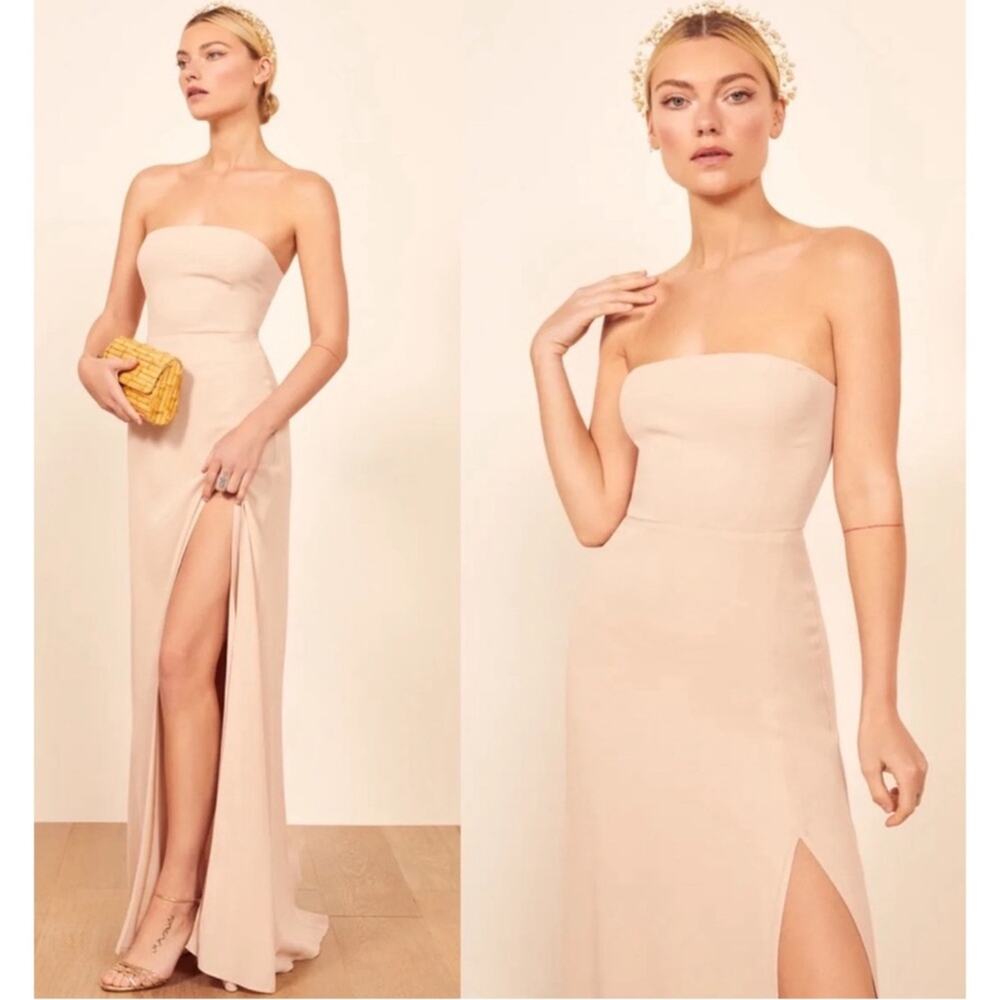 REFORMATION Ingrid Strapless Prosecco Maxi Dress Size 8